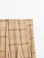 Check print godet midi skirt - STUDIO