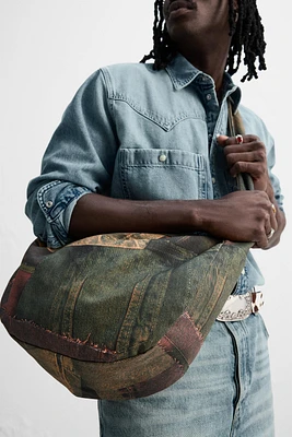 SAC ÉPAULE IMPRIMÉ DENIM