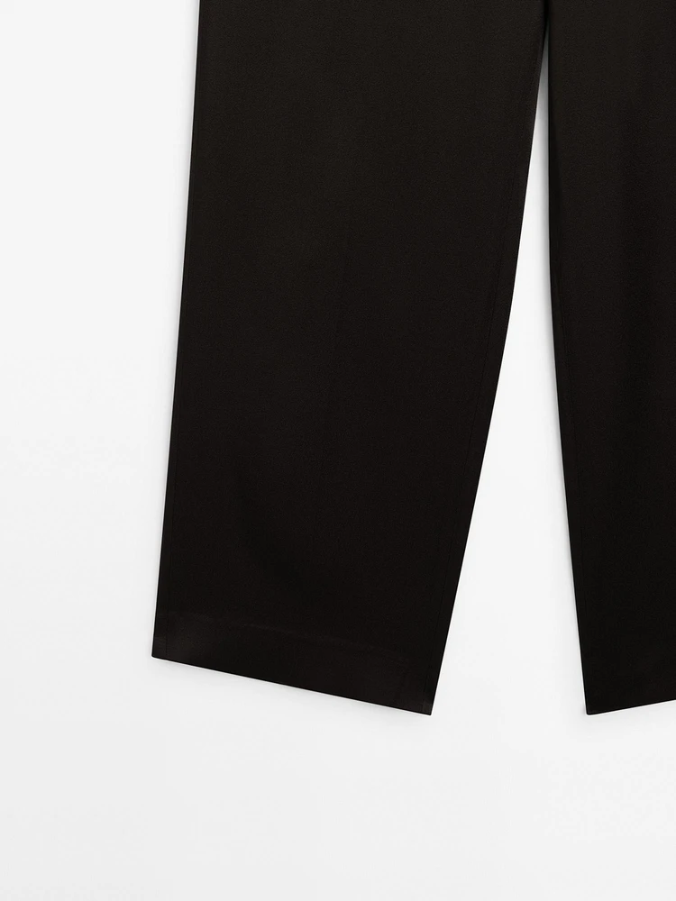 Pantalon large satiné
