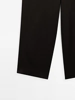 Pantalon large satiné