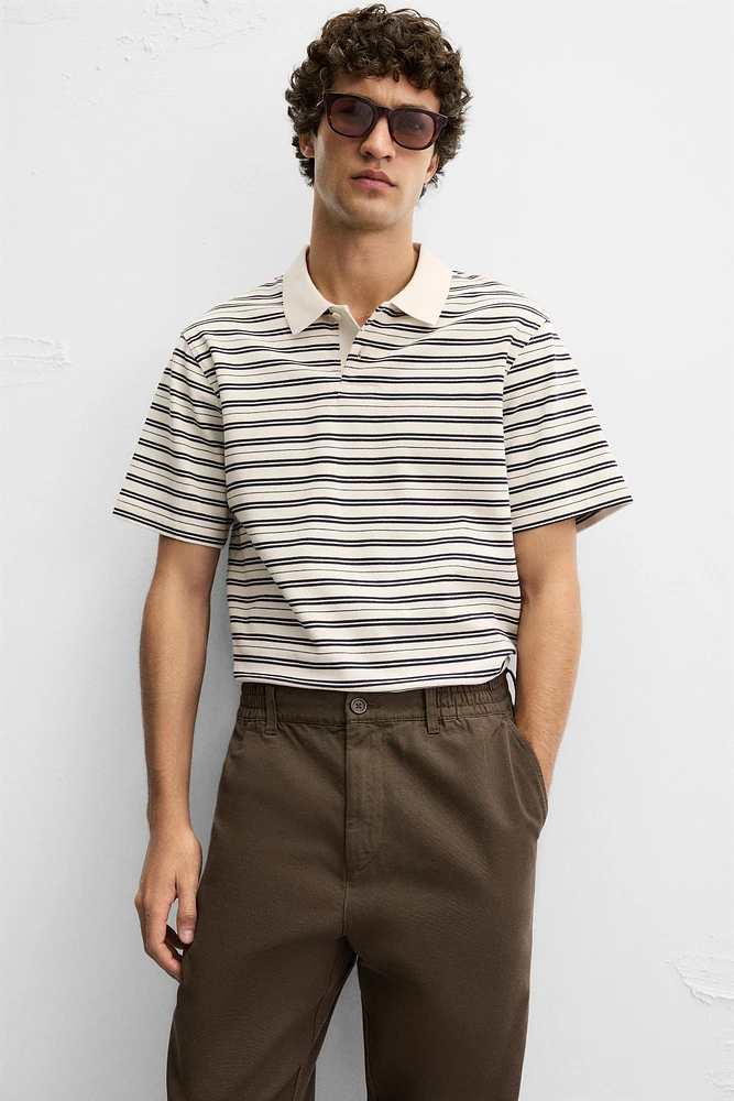 STRIPED PIQUÉ POLO SHIRT