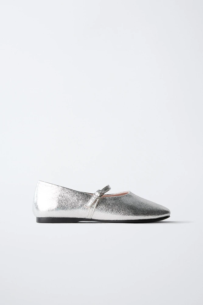 METALLIC BALLET FLATS