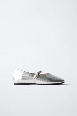 METALLIC BALLET FLATS