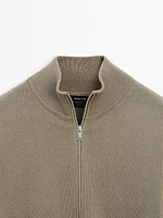 Cardigan maille fermeture Éclair coton