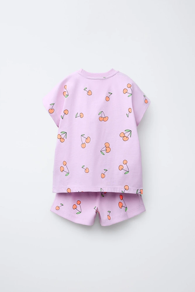 ENSEMBLE T-SHIRT ET BERMUDA RIB IMPRIMÉ