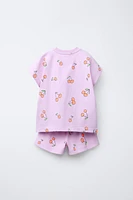 ENSEMBLE T-SHIRT ET BERMUDA RIB IMPRIMÉ