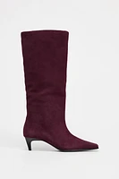 BOTTES À TALONS EN DAIM