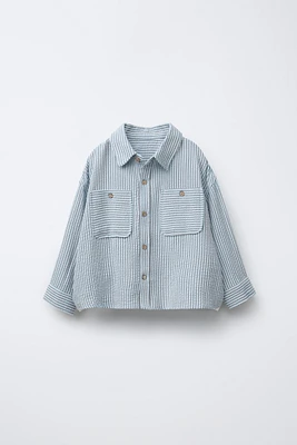 CHEMISE À RAYURES TEXTURÉE