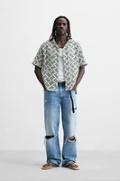 OPEN-WEAVE TEXTURED SHIRT
