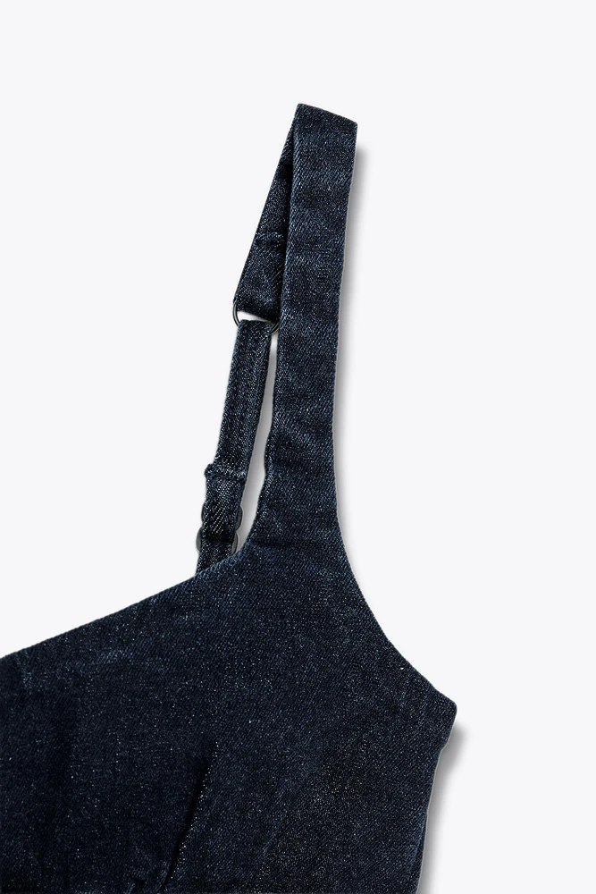 Z1975 STRAPPY DENIM MINI DRESS