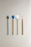 SET OF SPIRAL GLASS DESSERT SPOONS (SET OF 4)