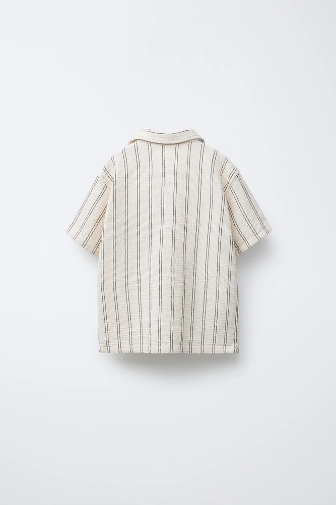 CHEMISE À RAYURES TEXTURÉE