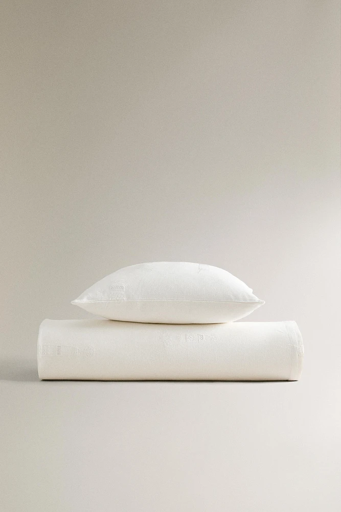 COUVRE-LIT LIN BRODERIE