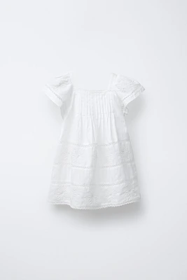 EMBROIDERED OPENWORK DRESS