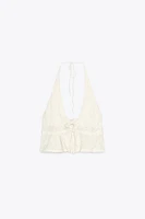 TEXTURED HALTER TOP