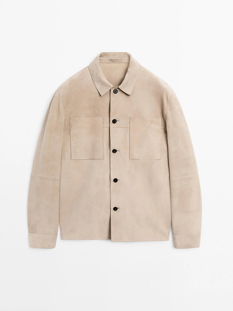 Surchemise en cuir et daim