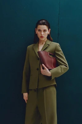 TOPSTITCHED SHOPPER BAG