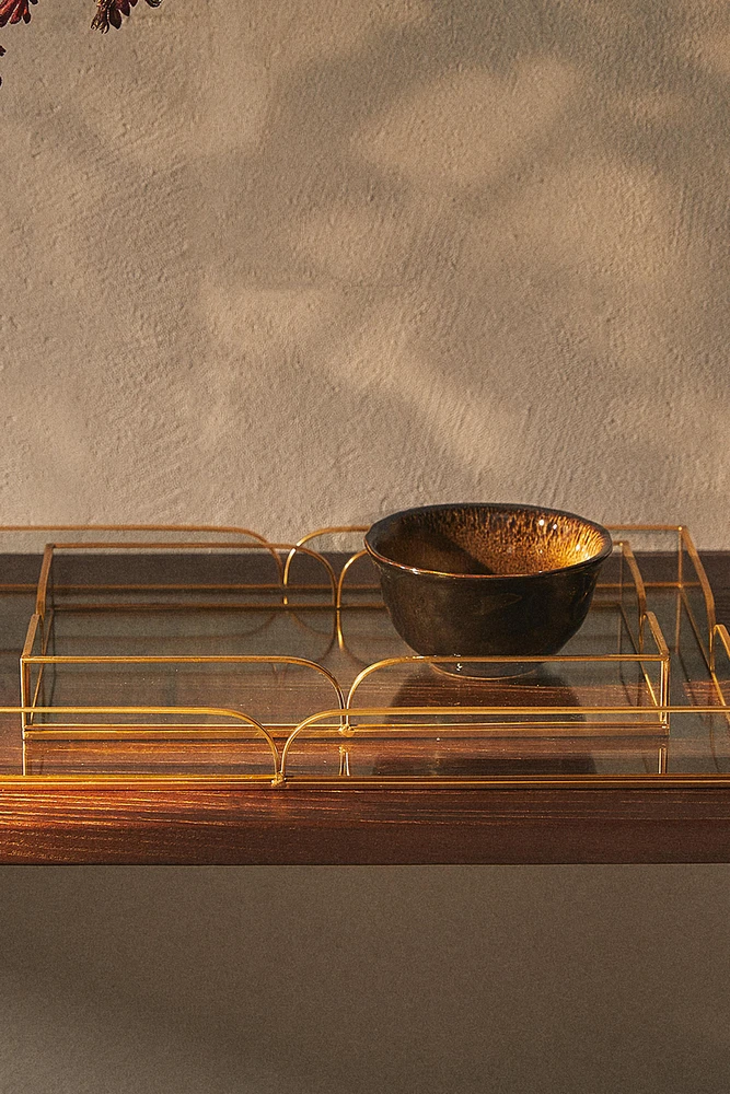 PLATEAU VERRE RECYCLABLE ET MÉTAL
