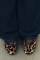 BALLERINES EN CUIR À IMPRIMÉ ANIMALIER