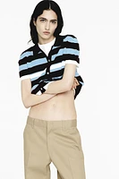 STRIPED KNIT POLO SHIRT