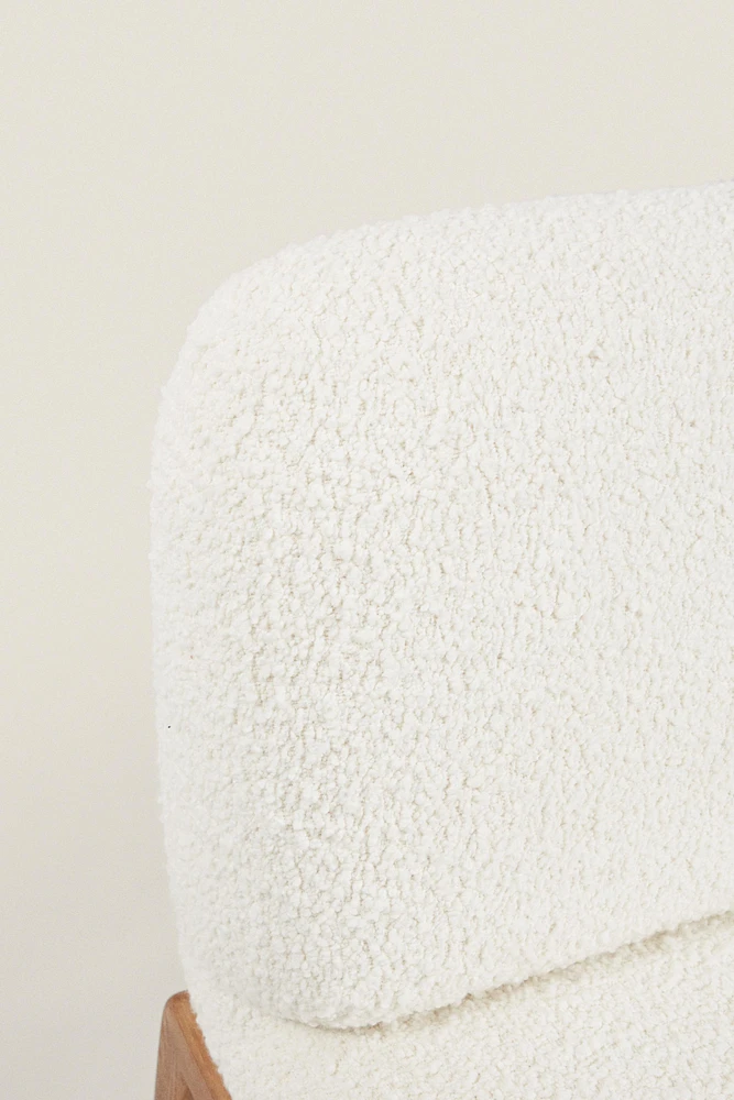 UPHOLSTERED BOUCLÉ WOOL ACCENT CHAIR