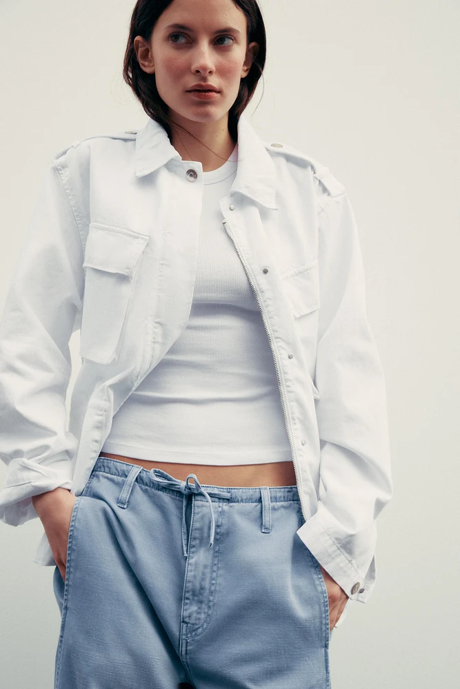 TIE-WAIST CHINO PANTS