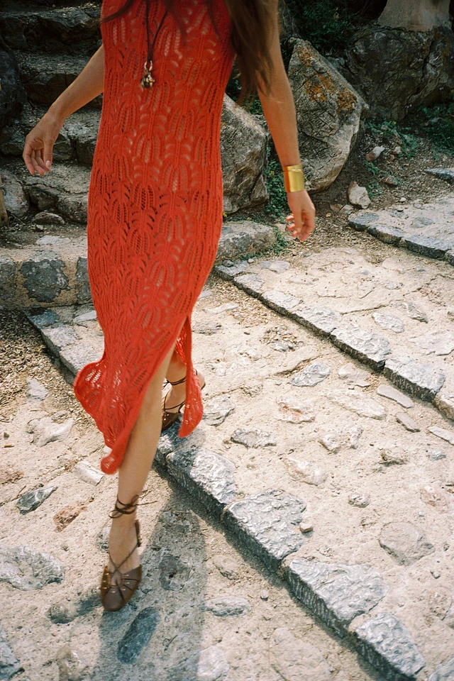 zara pointelle knit dress MIDI $400-$500