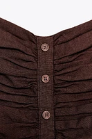 TOP BUSTIER PLIS AVEC LIN