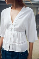 LACE INSERT SHIRT