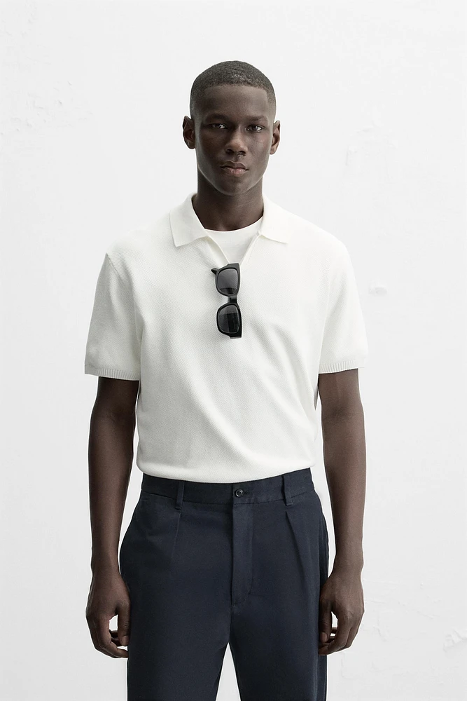 TEXTURED KNIT POLO