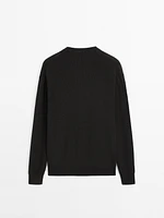 Pull en maille de coton à col boutonné