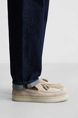 CASUAL SUEDE TASSEL LOAFERS