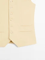 Linen blend suit waistcoat
