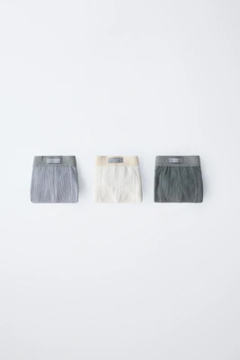 3-6 ANS/ LOT DE TROIS BOXERS ÉTIQUETTE