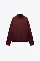 HIGH COLLAR KNIT SWEATER