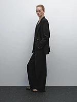 Pantalon lin droit et fluide