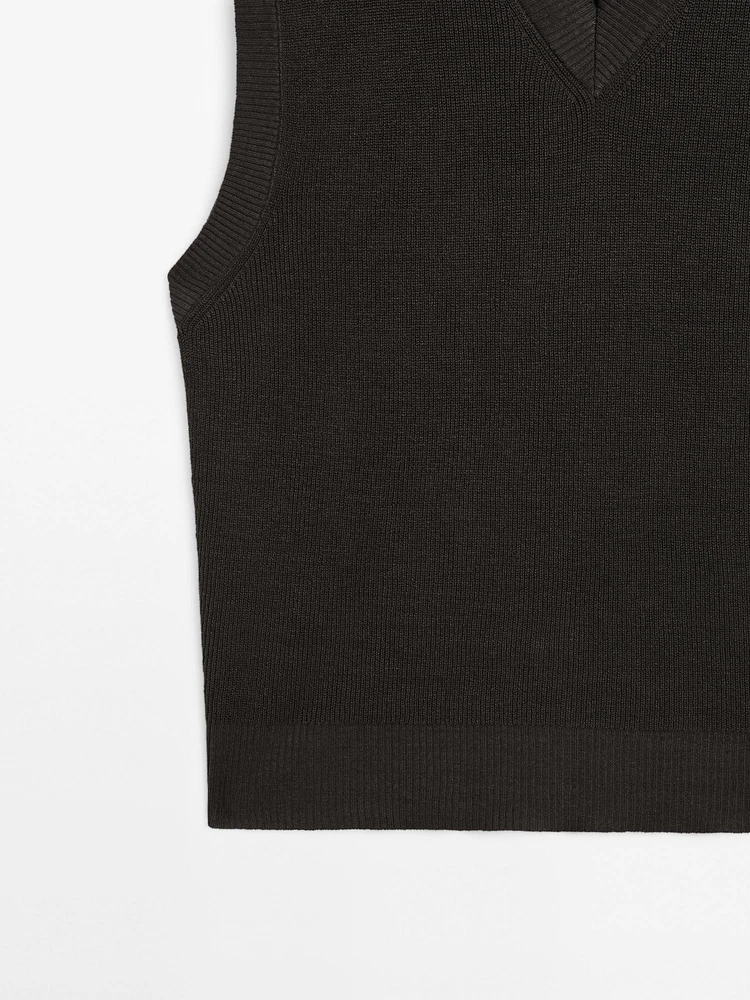 Linen blend knit vest - Limited Edition