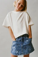 JUPE-SHORT EN JEAN À ÉTOILES