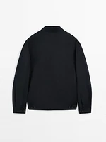 Cotton blend zip-up jacket