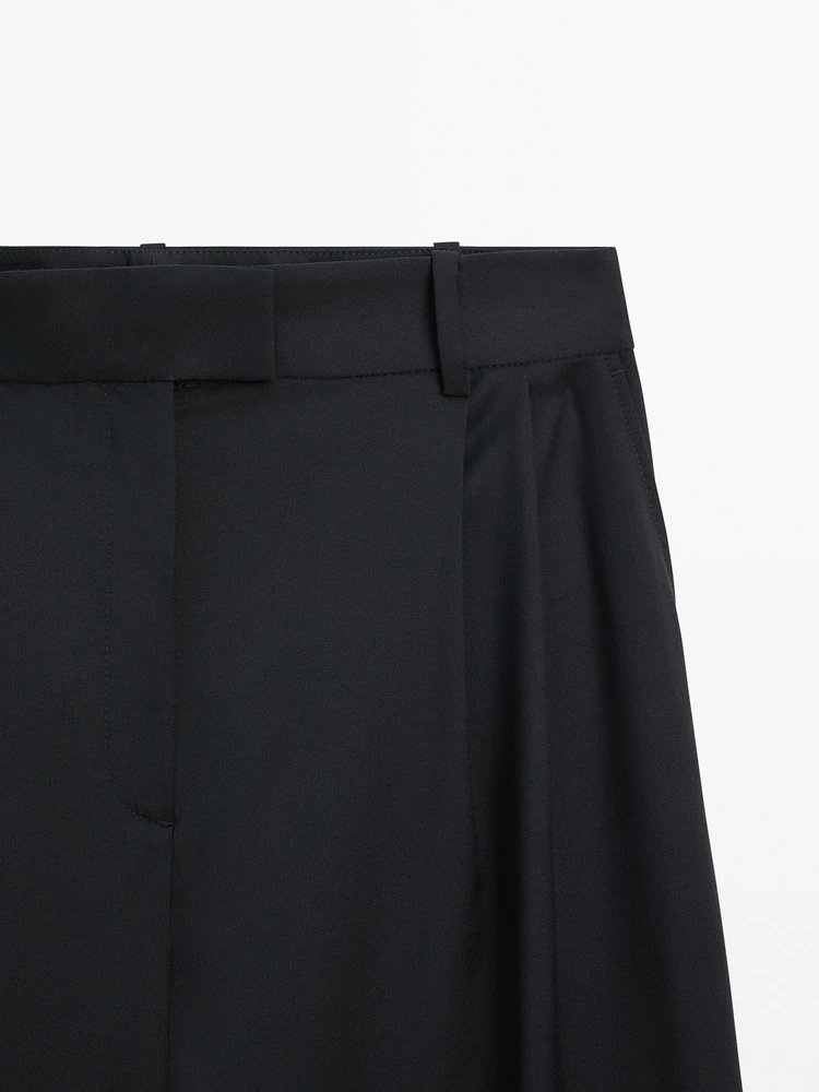 Straight-leg cool wool trousers