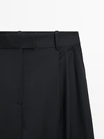 Straight-leg cool wool trousers