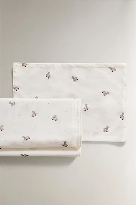 SET OF MINI CRIB DUCKING SHEETS