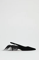 MULES EN CUIR AVEC DÉTAIL EFFET FOURRURE ÉDITION LIMITÉE