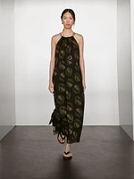 Robe longue imprimée ramie