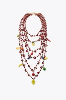 FRUIT BEAD WATERFALL NECKLACE