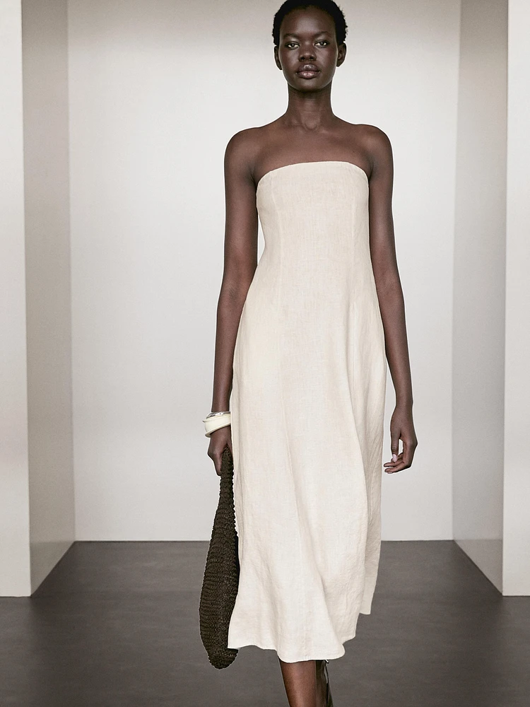 Long strapless dress