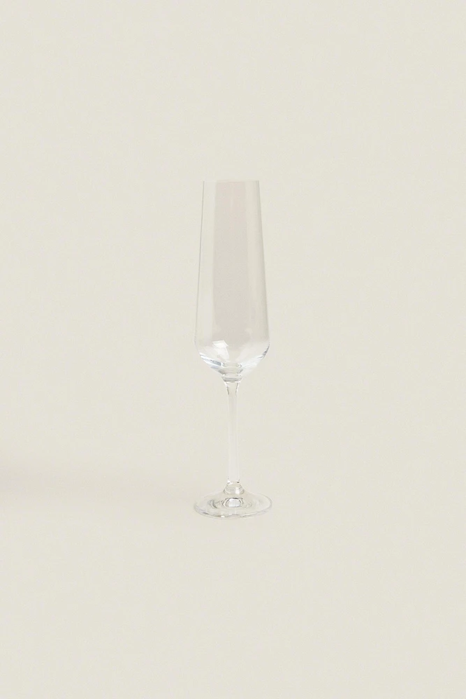 PLAIN BOHEMIA CRYSTAL FLUTE GLASS