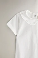 CHILDREN'S BODYSUIT WITH FLORAL EMBROIDERY