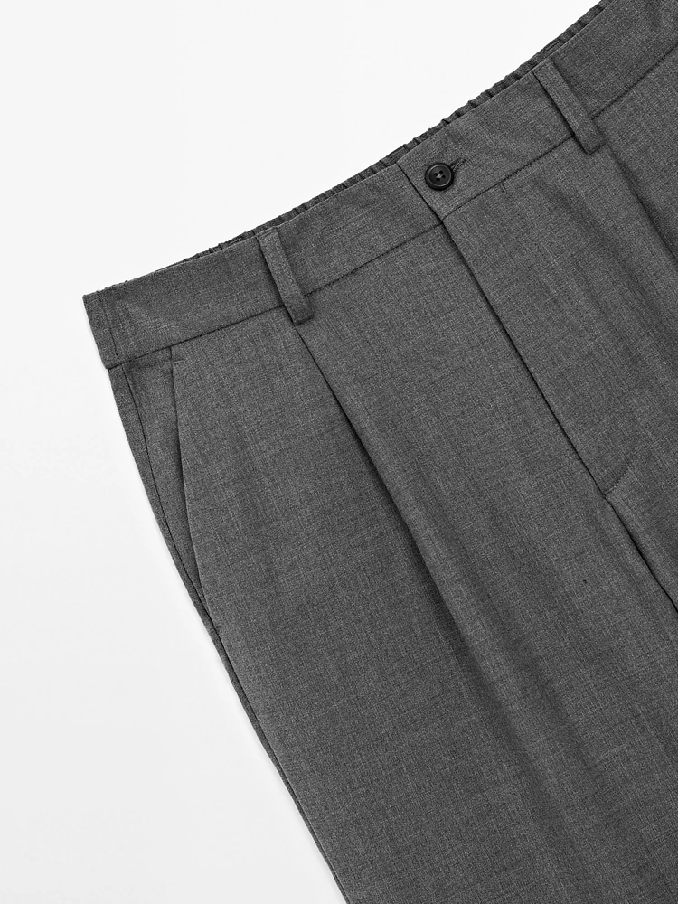 Pantalon relaxed fit laine froide