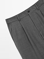 Pantalon relaxed fit laine froide